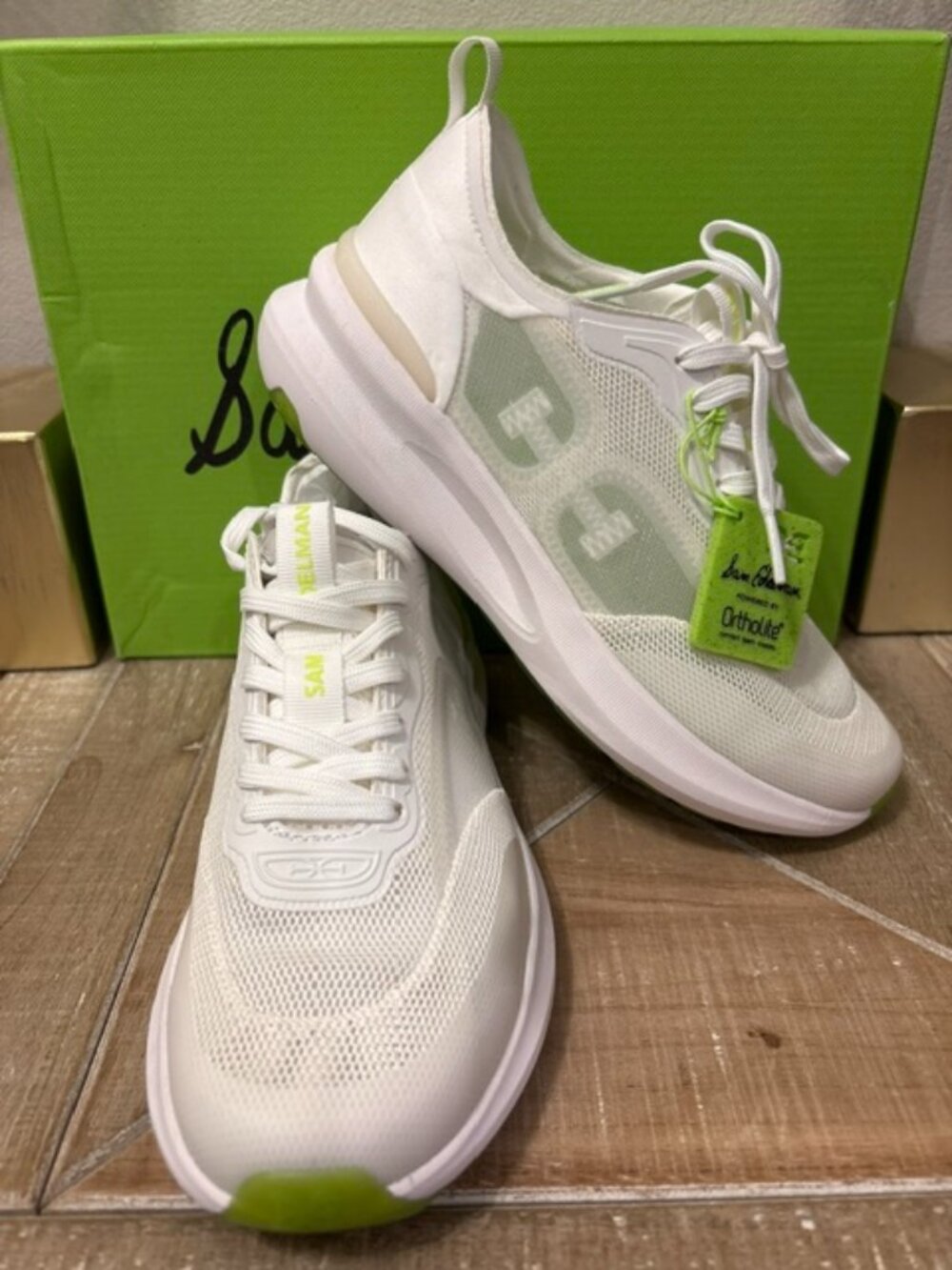 Women's Sam Edelman White Sarita Lace Up Performance Sneakers Size: 6.5, 7, 8.5